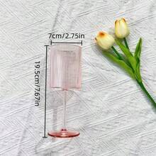 12/6/2/1pc Acrylic Plastic Transparent Striped Cylindrical Stemmed Glasses, Suitable For Friends Gathering, Wedding, Banquet, Holiday, Birthday Party - View 6