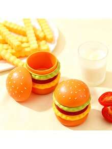 1pc Hamburger Shaped Toothpick Holder With Lid, Dust-Proof Floss Storage Box, Home Floss Box, Hamburger Shaped Toothpick Holder, Fashionable Desktop Decor, Cotton Swab & Floss Storage Box, 18th Birthday For Her, Storage Boxes, Personalised Gifts, Christmas Gift - Multicolor - View 6