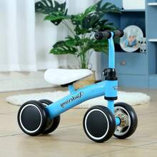 Bicicleta De Equilibrio Sin Pedales Para Niños, Triciclo Ajustable De 4 Ruedas, Correpasillos Para Aprender A Caminar Y Mantener El Equilibrio, Juguete Deportivo Para Interior Y Exterior Rojo/Blanco/Rosa/Azul - Azul - Ver 9