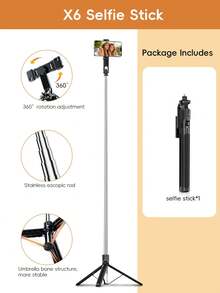 8M Bluetooth Wireless Selfie Stick Tripod With LED Light, 360° Rotating Stainless Steel Portable Phone Holder, Lightweight And Easy To Carry, Compatible With Multiple Phone Models, Suitable For Taking Photos With Family And Friends During Travel Or Couples Photos - Multicolor - View 10