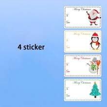 Gift Tags - 250pcs Christmas Gift Labels, Self-Adhesive Christmas Stickers, Christmas Gift Bags Paper, Holiday Decoration - Penguin + Snowman - View 6
