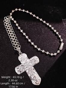 1pc Unique Personalized Punk Hip-Hop High-End Design Casual Cross Necklace, Men's Daily Holiday Party Outfit Jewelry - Multicolor - View 7