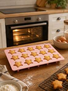 1pc Star-Shaped Silicone Ice Cube Mold And Chocolate Mold, Suitable For Cookies, Chocolate, Soap, Pudding And Jelly Molds. Ice Cubes Easy To Release. Perfect For Parties And Many Other Uses. - Multicolor - View 1