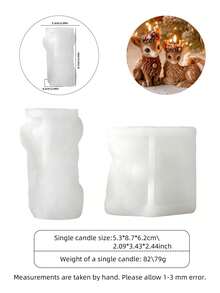1pc 3D Deer Shaped Silicone Mold - Suitable For Aromatherapy Candles And Resin Crafts - A Reusable And Flexible DIY Handmade Tool With Intricate Animal Patterns And Asymmetrical Shapes To Create Unique Holiday Decorations - Elk Mold - View 2