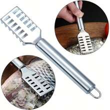 Durable Stainless Steel Fish Descaler Scraper, Quick Fish Scale Remover Tool, Ergonomic Handle Kitchen Gadget For Cleaning Fish - Silver - View 9