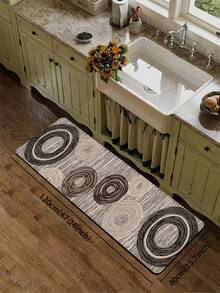 1pc Minimalist Annual Ring Round Nordic Style Floor Mat, 3.5mm Soft Rubber Absorbent & Stain-Resistant, Kitchen Entrance Mat, Bathroom Toilet Mat, Hallway Carpet, Suitable For Kitchen, Bathroom, Laundry Room, Outdoor Garden Door Mat Small Rug - Multicolor - View 15