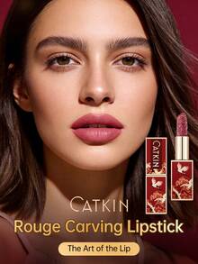 CATKIN Rouge Matte唇膏，防水持久缎光柔滑 CO158 玛萨拉红 - CO158 - 查看 6