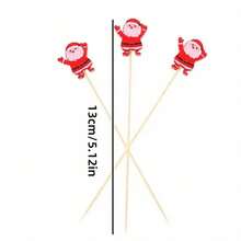 200/100/50/20/10pcs Christmas Gift Bamboo Skewers, Suitable For Christmas Party, Gathering, Appetizers, Holiday Picks, Cake Picks, Fruit Picks, Decoration - 2 - View 10