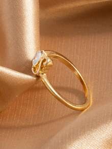 European And American Fashion Minimalist Cute Exquisite Swan Ring - Gold - View 6