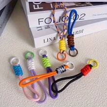 6/11/22pcs Colorful Woven Keychains, Fashionable Phone Lanyards, Children's Handmade Sewing Accessories, Mixed Pattern Cute Keychain Pendants, Phone Accessories, Storage Box, Fun Design, Suitable For Halloween Gifts And Holiday Decorations - Multicolor - View 6