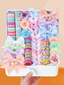 184/10pcs Colorful Cute Hair Accessories Set, Includes Flower, Bow Hair Clips, High Elastic Hair Ties - Suitable For Girls And Women, Daily Essential - Multicolor - View 23