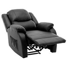 Chaise Lounge Made Of Leather With Storage Foldable Easy To Clean Black For Living Room And Relaxation Area - Black - View 8