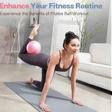 Set Bola Pilates dan Pita Resistensi 8 Angka, Bola Kebugaran Kecil dengan Pita Resistensi Gaya Cincin, Cocok untuk Yoga, Latihan Otot Inti, dan Latihan Kebugaran di Rumah - A - View 5
