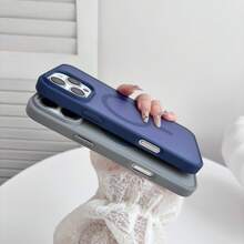 1pc Matte Skin-Feel Magnetic Hard Phone Case For Samsung A27 S26 Ultra A57 - Blue - View 4