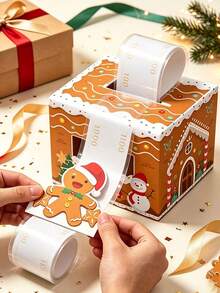 1 Set Christmas Cash Gift Box, Pull-Out Cash Gift Holder, Includes Pull-Out Card And 30 Transparent Bags, Fun Gift-Giving Way, Christmas Party Decoration Gift, Surprise Gift Box - View 2