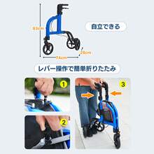 Walker Rollator Silver Car Lightweight Design Lightweight Outdoor Use 6-Level Height Adjustment Foldable With Storage Bag With Casters Stylish Walking Aid For Seniors Shopping Cart Large Capacity Elderly Walker Push Cart Nursing Care For Elderly - View 12