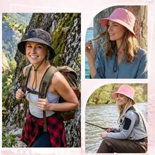 2 Paket Topi Ember Tahan Air Musim Semi/Panas, Topi Hiking Luar Ruangan, Tas Penyimpanan Lipat, Tipis, Cepat Kering, Dengan Tali Tahan Angin yang Dapat Diatur, Topi Ember Unisex, Topi Pelindung Matahari, Cocok Untuk Aktivitas Luar Ruangan, Hiking, Panjat Tebing, Memancing, Berburu, Perjalanan, Golf - Topi nelayan - View 12