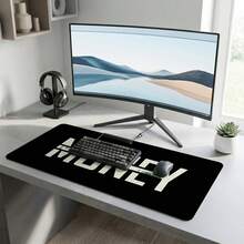 Minimalist Letter Pattern Extra Long Gaming Mouse Pad & Desk Mat Set, Non-Slip Durable Rubber Base, Smooth Responsive Surface, Suitable For PC Laptop Office Home, Abstract Art Desktop Decor, Back To School Supplies - A - View 10