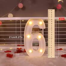 1/3/4/5pcs LED Numeric Lights (6.3"/8.27") - Romantic Warm White, Birthday, Wedding, Anniversary, Party Decor | Proposal Decoration, Personalized Gift - White - View 26