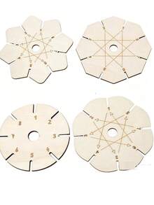 1/4pcs Set Woven Flower Shaped Wooden Disc Bracelet Weaving Tools,Friendship Bracelet Making,Bracelet Maker,Jewelry Making,Sewing,Sewing Supplies,Sewing Supplies And Accessories,Crochet,Craft Supplies For Adults,Crochet Supplies - Multiple Styles - View 8