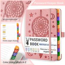 Hard Cover Password Organizer Notebook With Letter Tabs, 6.1x4.72 Inch B6 Size Website Login Username And Password Record Book For Home And Elderly Security Organization - B6 - View 15