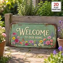 1pc Welcome Sign, Outdoor Decor, Plaque, Garden Sign, Patio Sign, Yard Decor, Porch Decor, Outdoor Wall Decor, Holiday Decor, Gift Inspiration, Rustic Decor (Random Style) - A - View 6