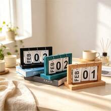 1pc Minimalist Solid Wood Calendar 2025 Desktop Calendar Decorative Calendar Perpetual Calendar Suitable For Bedroom, Study, Office Decoration Holiday Gift - View 6