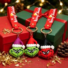 The Grinch 1pc Christmas Keychain Pendant, Christmas Tree Decoration, Car Keychain, Claw Machine Gift, Cake Decor, Bag Charm, Christmas Gift - Multicolor - View 2