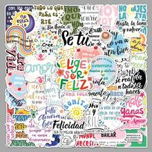 50 pièces Autocollants de citations inspirantes espagnoles de haute qualité, peuvent être utilisés pour le scrapbooking, les journaux, les ordinateurs portables, les pare-chocs, les planches à roulettes, les bouteilles d'eau, les ordinateurs, les téléphones, etc., ajoutez du plaisir à votre vie, cadeaux d'anniversaire, cadeaux de Pâques, cadeaux de Noël, cadeaux de la Saint-Valentin, choix de cadeau parfait pour la rentrée scolaire. - 50 pièces - Voir 6