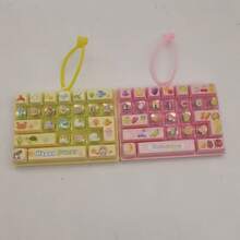 1pc 26-Key Cartoon Keyboard Shaped Stress Relief Button Lanyard DIY Button Stress Relief Toy Cute Pendant Stress Relief Decor - Multicolor - View 4