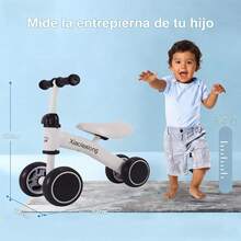 Bicicleta De Equilibrio Sin Pedales Para Niños, Triciclo Ajustable De 4 Ruedas, Correpasillos Para Aprender A Caminar Y Mantener El Equilibrio, Juguete Deportivo Para Interior Y Exterior Rojo/Blanco/Rosa/Azul - Azul - Ver 6