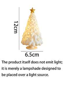 Christmas Tree-Shaped Lampshade, Nightlight Cover, Holiday Decoration, Star-Cutout Ambient Light Shade; Minimalist 3D-Printed Christmas Tree Lampshade-A Creative Tabletop Ornament For The Bedroom. - Multicolor - View 9