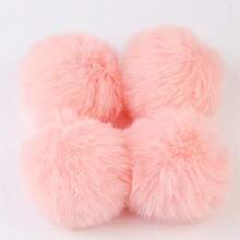8cm Fluffy Pom Poms, Large Multi-Color Plush Balls, DIY Crafts, Wreaths, Decorative Keychains, Clothing Decoration, 4pcs/Bag - Multicolor - View 14