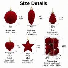 10Pcs Flocked Ornaments For Christmas Tree Holiday Hanging Decorations - Green - View 8