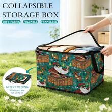 Multi-Size Multi-Pattern Cartoon Print Foldable Storage Box With Zipper Handle, Upgraded Fabric Large Capacity Organizer Bin For Wardrobe, Dorm, Underbed, Clothes, Bedding, Toys, Miscellaneous Items, Home Moving And Organization - Multi-color - View 2