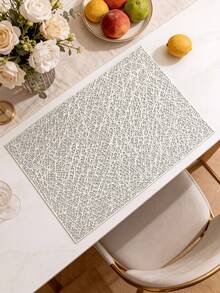 1-12pcs Gold Interwoven Mesh PVC Placemats, Modern Minimalist PVC Rectangular Hollow Easy-To-Clean Table Mats, Suitable For Daily Home Use, Birthday Parties - Multicolor - View 9