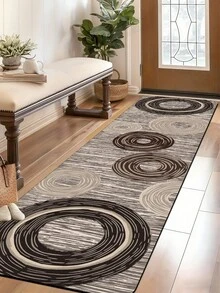 1pc Minimalist Annual Ring Round Nordic Style Floor Mat, 3.5mm Soft Rubber Absorbent & Stain-Resistant, Kitchen Entrance Mat, Bathroom Toilet Mat, Hallway Carpet, Suitable For Kitchen, Bathroom, Laundry Room, Outdoor Garden Door Mat Small Rug - Multicolor - View 9