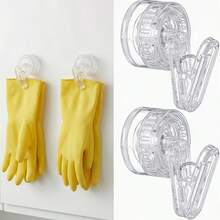 1pc Rotating Suction Cup Storage Rack, No-Drill Markless Clip, Can Hang Gloves And Towels, Laundry Design, High Load-Bearing Hook Clip Rack, Multi-Function Hook - Multicolor - View 2