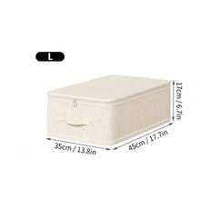 Linen 4-Piece Set Storage Box, Multiple Sizes Available, Transparent Window Flat Design, Double Zipper Foldable, Wardrobe Bedding Duvet Cover Sheet Organizer Bag, Suitable For Wardrobe, Bedroom, Bedding 4-Piece Set Storage, Sheet Duvet Cover Classification, Seasonal Organization - View 13