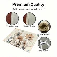 1/4/6pcs Autumn Series Ink Wash Light Brown Floral Pattern Printed Placemats, Heat Resistant Table Mat For Home Kitchen/Kitchen Table Protection, Party Scene Decoration - Multicolor - View 8