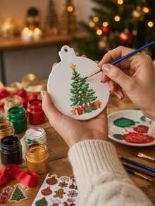10pcs/5pcs/1pc Christmas Silicone Molds, DIY Round Christmas Decoration Resin Molds, Transparent Silicone Casting Molds, Silicone Molds For Candle Making Suitable For Christmas Tree Ornaments, Crafts, Gifts, Round Pendant Molds For Keychain Decorations, DIY Epoxy Resin Casting Air Dry Polymer Clay Plaster Jewelry Making - Mold - View 4