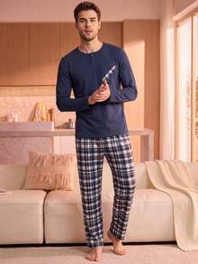 Manfinity Underwear&Sleepwear Basics– Long-Sleeve Loungewear Set & Boxer Shorts (Autumn/Winter Collection) - Multicolor - View 8