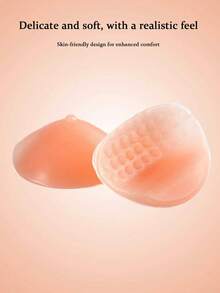 1 Set Invisible Left/Right Universal Silicone Breast Pads, Natural Fit To Body Shape, Suitable For Autumn, Daily Wear - Multi-color - View 6