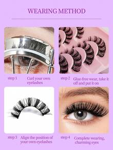 10 Pairs Full Strip Thick False Eyelashes, Fluffy & Voluminous, Curling 3D Effect To Instantly Enhance Eye Contour - View 6