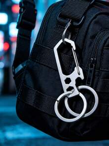 Double‑Ring Metal Carabiner Keychain,Portable Bag Accessory,Key Holder For Daily Outdoor Camping Hiking,Practical Gift For Holiday&Back‑To‑School - Multicolor - View 6