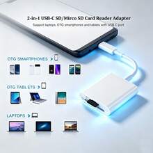 2-In-1 USB-C Card Reader, USB C To SD Card OTG SD/TF Memory Card Adapter, Compatible With IPad Pro, And Other Tablets - View 5