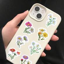 Daisy Wildflower Sticker Roll, Butterfly Planner Stickers, Floral Postage Stamp Stickers - Laptop, Water Bottle, Phone, Skateboard Decals, Planner Supplies, Decorative Envelope Seal Stickers - A - View 4