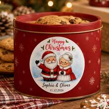 35-350pcs Custom Christmas Couple Name Stickers, Personalized Round Holiday Gift Labels, Festive Gingerbread Reindeer Santa Style, Customized Christmas Gift Stickers, Customizable Name Seals, Gift Wrapping Decor, Holiday Party Favors, Family - Multicolor - View 6