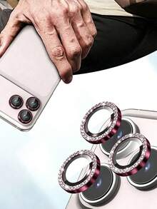 Navigator 6pcs/Pack, Wine Red Camera Lens Protector Film, Independent Metal Ring Cover, Ultra-Thin Glass, Shell-Friendly, Scratch-Resistant, Anti-Collision, No Loss Of Image Quality, Easy To Install, Not Easy To Fall Off, Compatible With IPhone Duo/18 Pro Max/18 Pro/18/17e/17 Pro Max/17 Pro/17 Air/17/16 Pro Max/16 Pro/16 Plus/16/15 Pro Max/15/14/13/12 And Other Models. - Burgundy - View 2