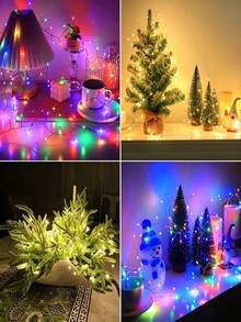 Luces de Hada LED para Navidad de Interior, Luces LED Festivas, 8 Modos Intermitentes, Con Control Remoto, Control Remoto Inteligente, Regulables, 8 Modos, 50/100/200 Luces de Hada LED, Adecuadas para Boda, Fiesta, Decoración de Dormitorio - Multicolor - Ver 5